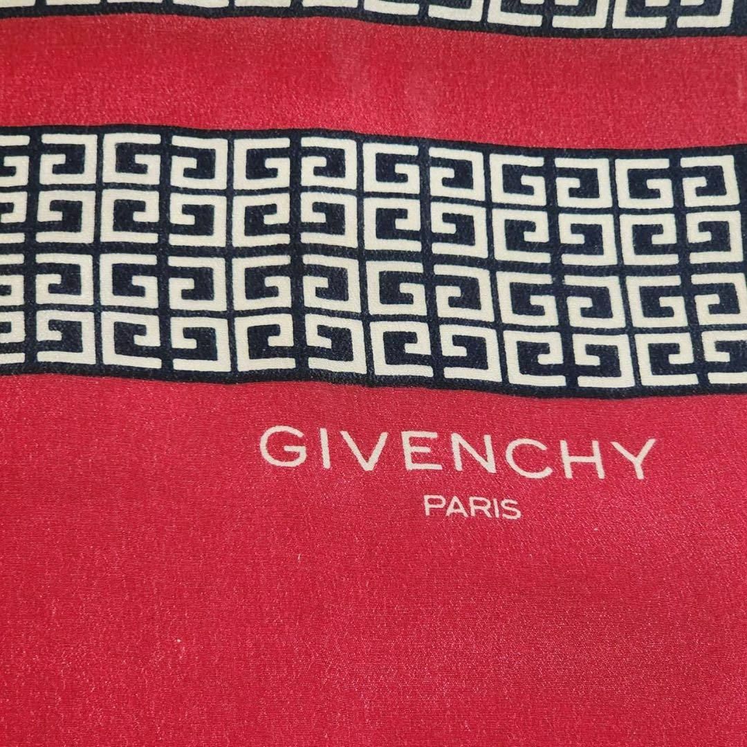 GIVENCHY(ジバンシィ)の★GIVENCHY★ ストール シフォン Gロゴ レッド ブラック レディースのファッション小物(ストール/パシュミナ)の商品写真