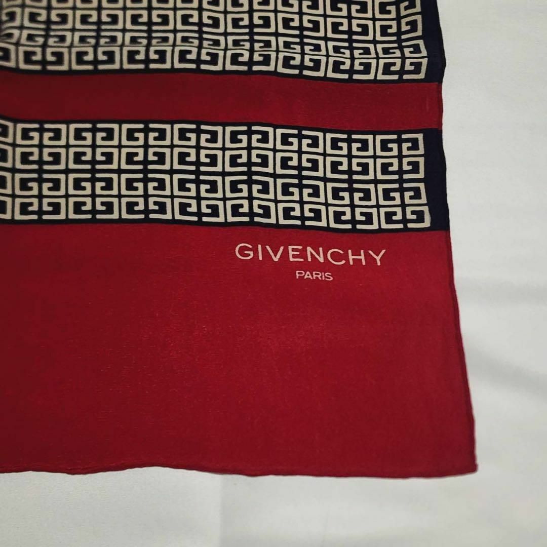 GIVENCHY(ジバンシィ)の★GIVENCHY★ ストール シフォン Gロゴ レッド ブラック レディースのファッション小物(ストール/パシュミナ)の商品写真