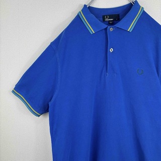 フレッドペリー(FRED PERRY)のフレッドペリー　ポロシャツ　半袖　S ブルー(ポロシャツ)