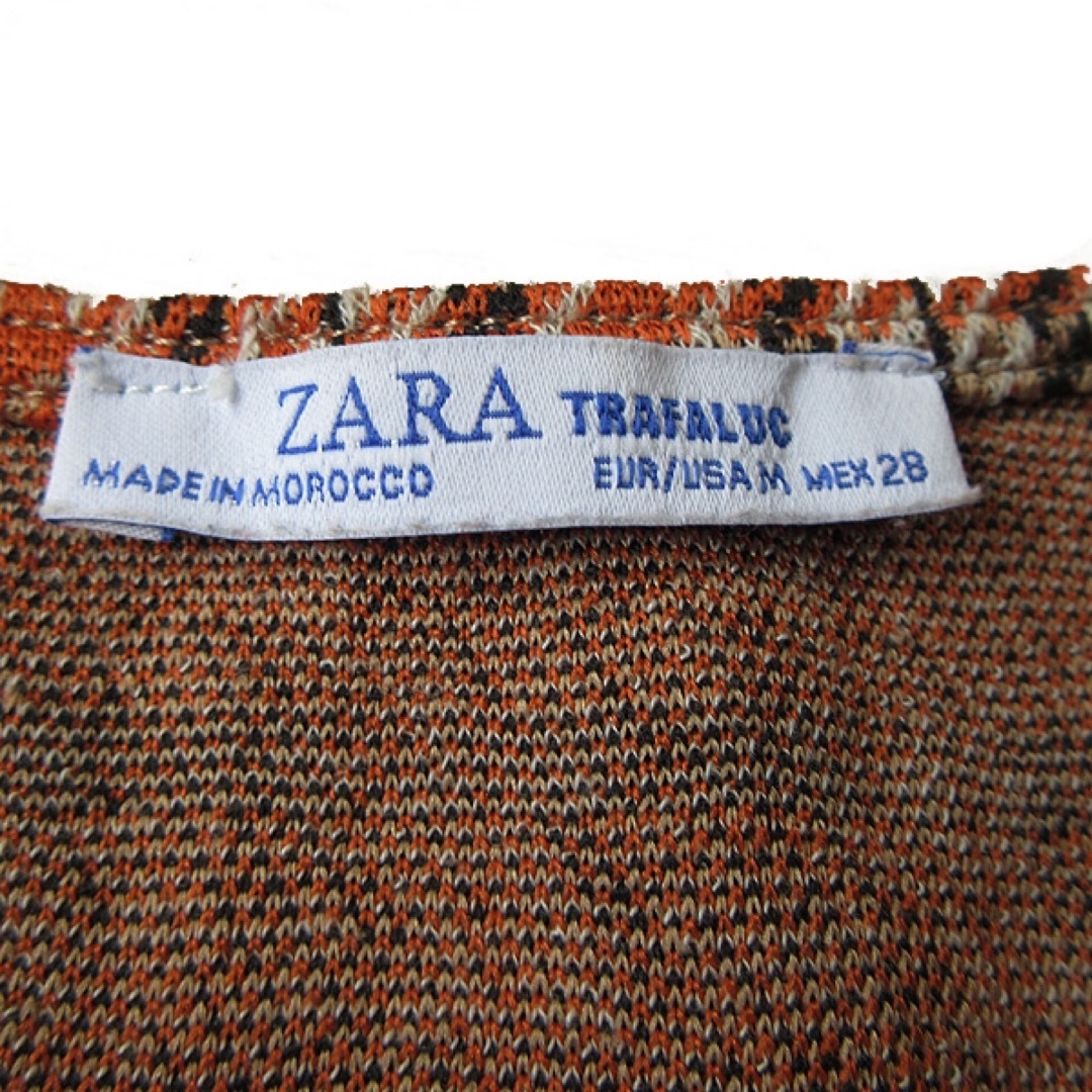 ZARA(ザラ)の美品 (EUR)M ザラ ZARA チェック柄ワンピース ブラウン レディースのワンピース(ミニワンピース)の商品写真