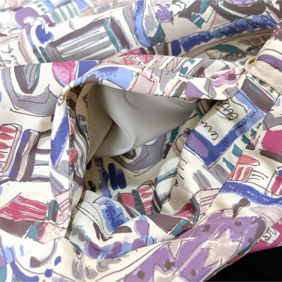 SOClose ブティック柄 香水 バッグ  パリ柄 ロング フレアスカート レディースのスカート(ロングスカート)の商品写真