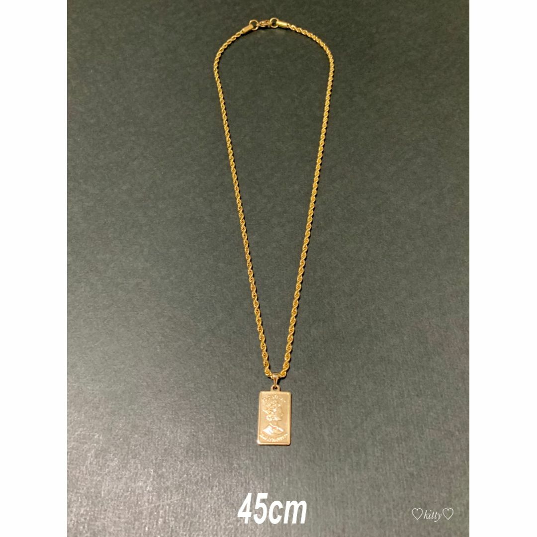 【スクエアコインフレンチロープネックレス 2mm 45cm】エリザベス メンズのアクセサリー(ネックレス)の商品写真