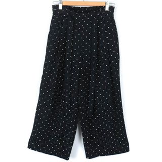 ザラベーシック クロップドパンツ ボトムス ドット柄 レディース XSサイズ ブラック ZARA BASIC(クロップドパンツ)