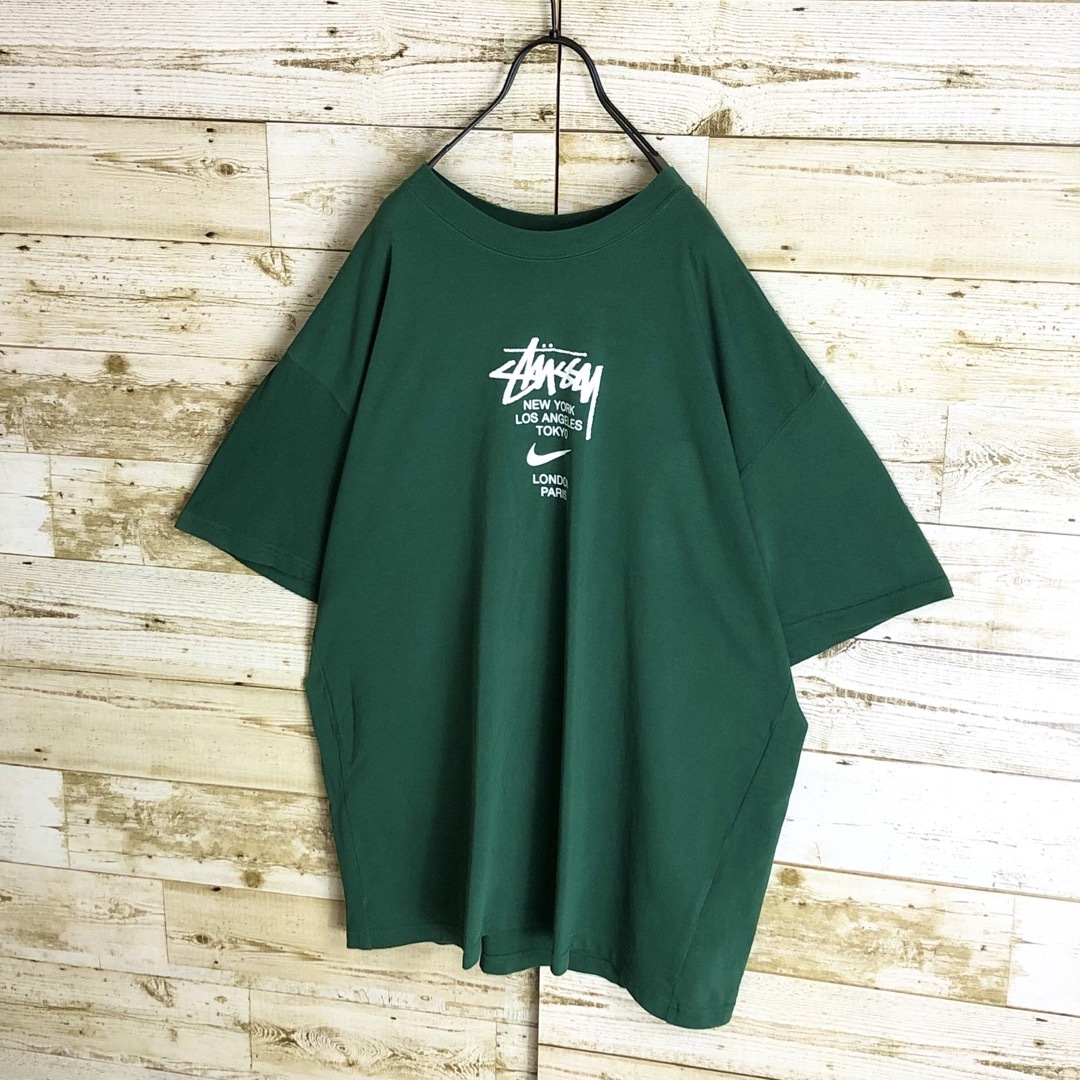 STUSSY(ステューシー)の【超希少コラボ】NIKE × STUSSY ビッグロゴ入りTシャツ 人気カラー メンズのトップス(Tシャツ/カットソー(半袖/袖なし))の商品写真