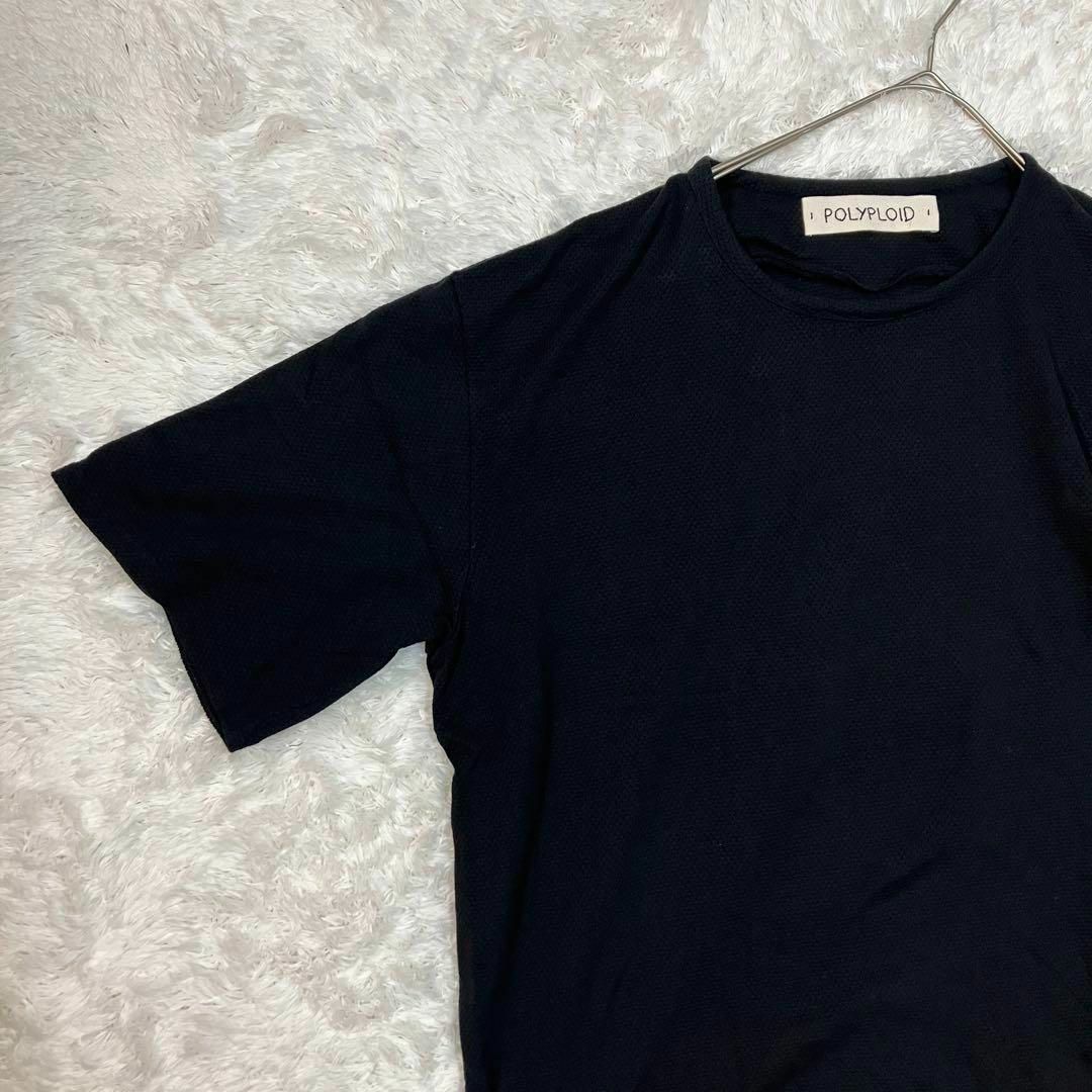 【人気】POLYPLOID　半袖　メッシュ　カットソー　ドローコード　黒　L相当 メンズのトップス(Tシャツ/カットソー(七分/長袖))の商品写真