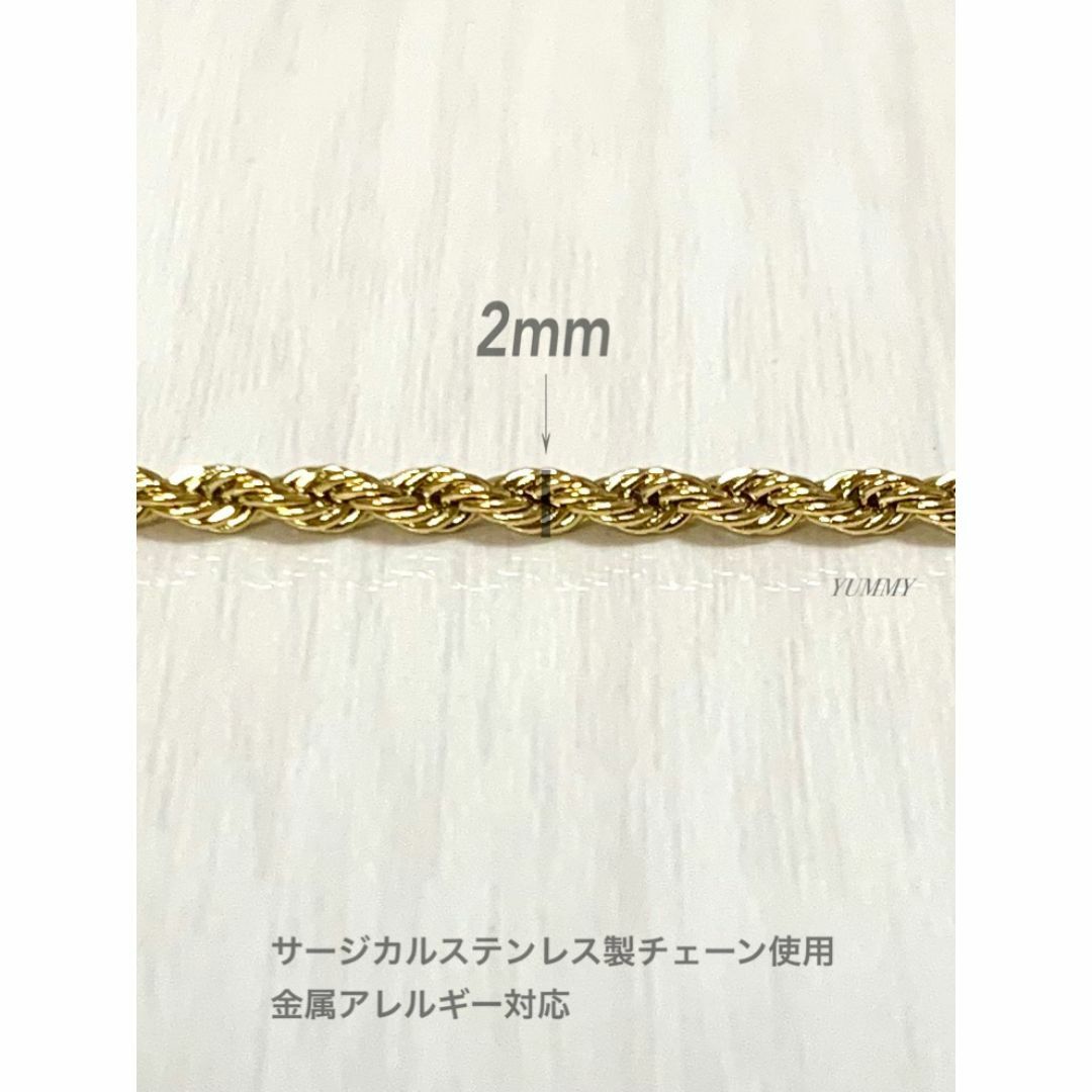 【フレンチロープチェーンブレスレット 2mm 16cm】ステンレス レディースのアクセサリー(ブレスレット/バングル)の商品写真