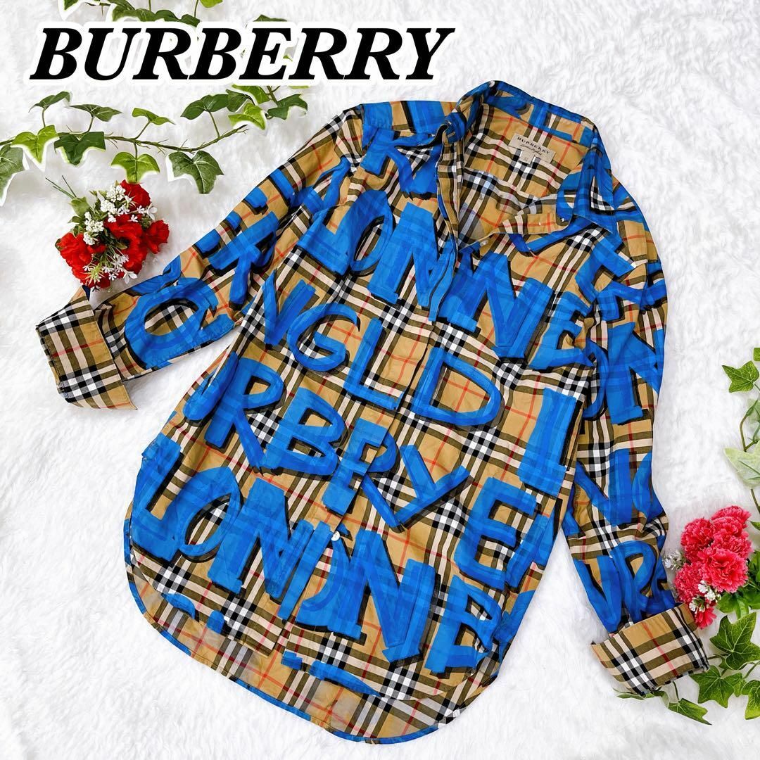 BURBERRY(バーバリー)の希少　BURBERRY バーバリー グラフィティシャツ　ノバチェック　長袖 レディースのトップス(シャツ/ブラウス(長袖/七分))の商品写真