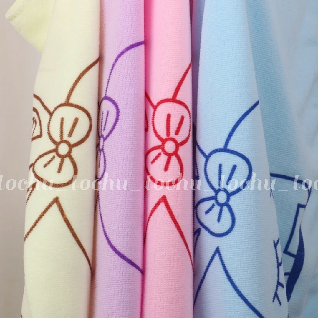 着るバスタオル ライトパープル バスローブ 超吸水 ルームウェア かわいい レディースのルームウェア/パジャマ(ルームウェア)の商品写真