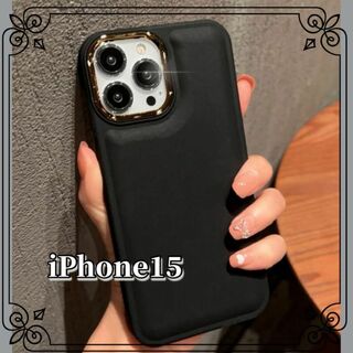iphone15ケース シンプル ブラック 黒 携帯ケース レディースメンズ(iPhoneケース)