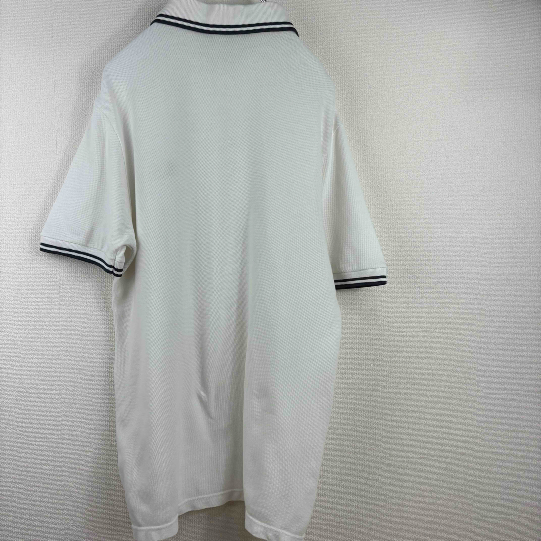 FRED PERRY(フレッドペリー)のヴィンテージ　フレッドペリー　ポロシャツ　半袖　38 M 白緑紺　古着 メンズのトップス(ポロシャツ)の商品写真