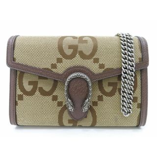 グッチ(Gucci)のグッチ 401231 キャンバス×レザー ジャンボGG ベージュ×ブラウン ディオニソス チェーンウォレット ショルダーバッグ 【池袋店】【中古】(メッセンジャーバッグ)