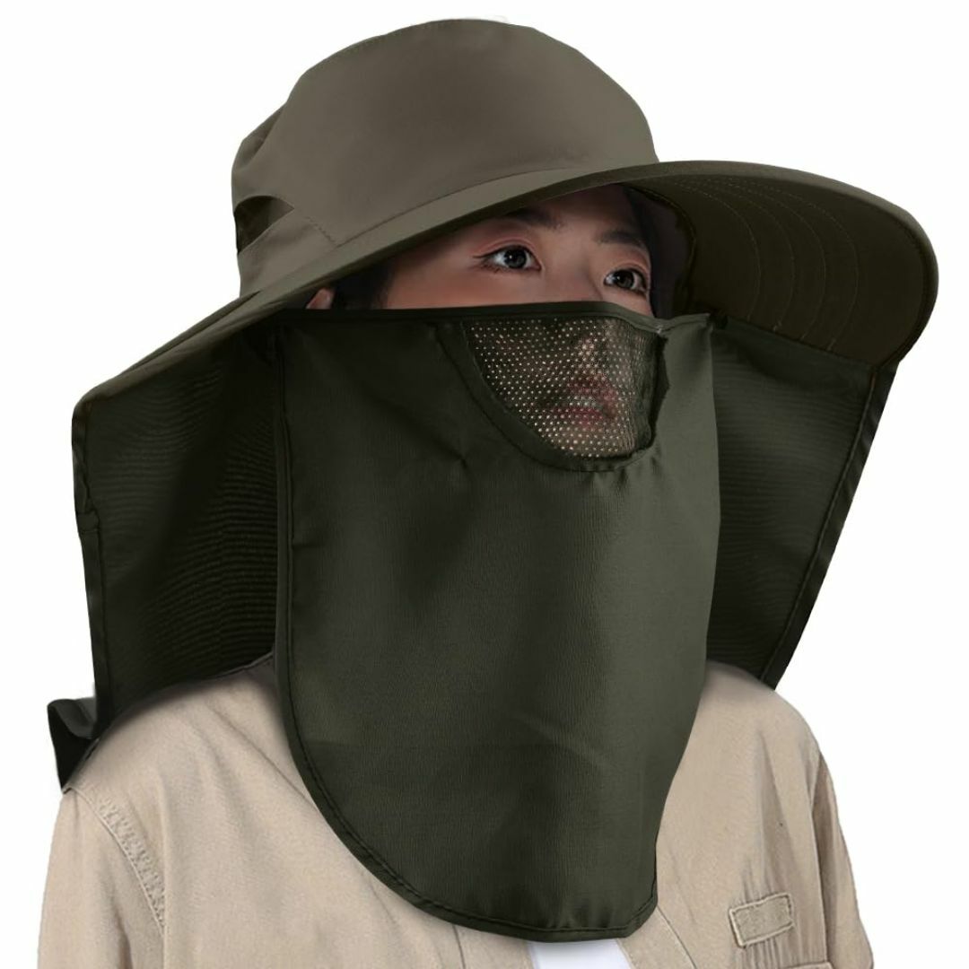 【色: グリーン】[Timunko] 帽子 レディース 日焼け防止 360°死角 レディースのファッション小物(その他)の商品写真