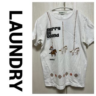 LAUNDRY - LAUNDRY Tシャツ 半袖 メリーゴーランド ボーイ ガール ホワイト S