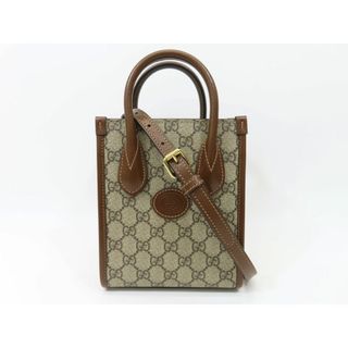 グッチ(Gucci)のグッチ 671623 GGスプリーム ベージュエボニー インターロッキングG ミニトートバッグ 【池袋店】【中古】(その他)