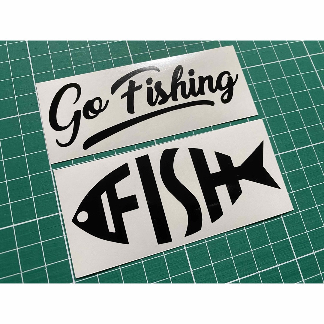 2枚セット FISH&Go Fishingカッティングステッカー カラー変更可能 スポーツ/アウトドアのフィッシング(その他)の商品写真