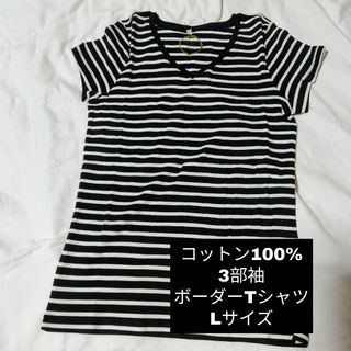 NISSEN　STYLEBASIC　コットン100%　3部袖　Tシャツ　Lサイズ