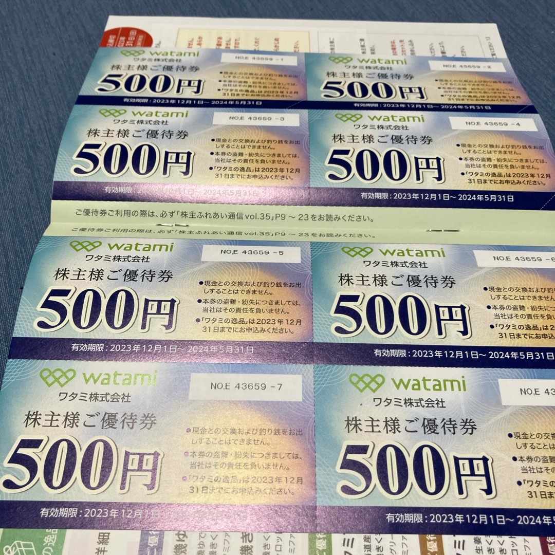 ワタミ(ワタミ)のワタミ株主優待券　¥12000分 チケットの優待券/割引券(その他)の商品写真