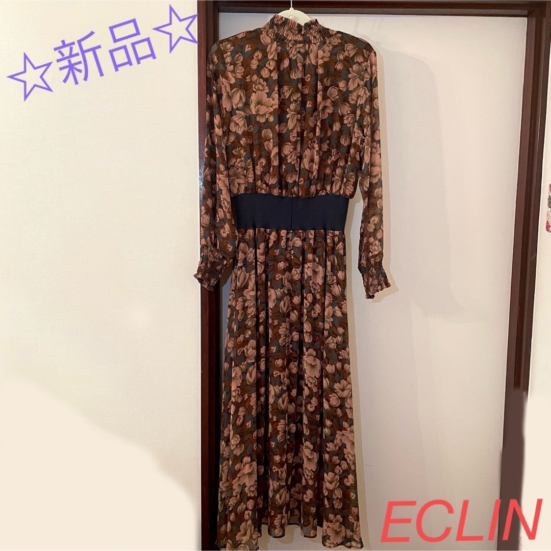 ECLIN(エクラン)の☆新品☆ ECLIN エクラン　フラワーリブコルセットワンピース レディースのワンピース(ロングワンピース/マキシワンピース)の商品写真