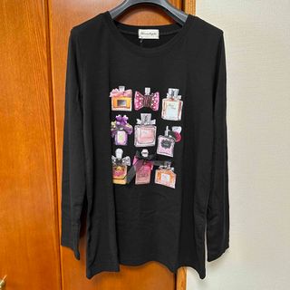 タグ付未着用　香水パールリボン　ロンT 黒(Tシャツ(長袖/七分))