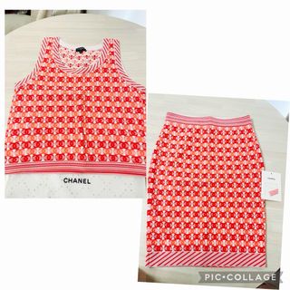 シャネル(CHANEL)のCHANEL ★新品同様★ シャネル19ss ココマークジャガード　セットアップ(ひざ丈スカート)