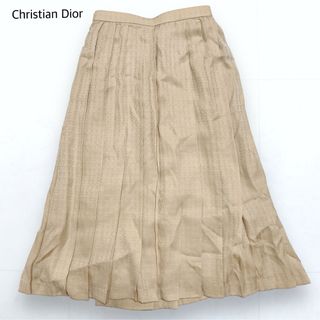 クリスチャンディオール(Christian Dior)のChristian Dior シルク100% ロゴ総柄 プリーツスカート 7(ロングスカート)