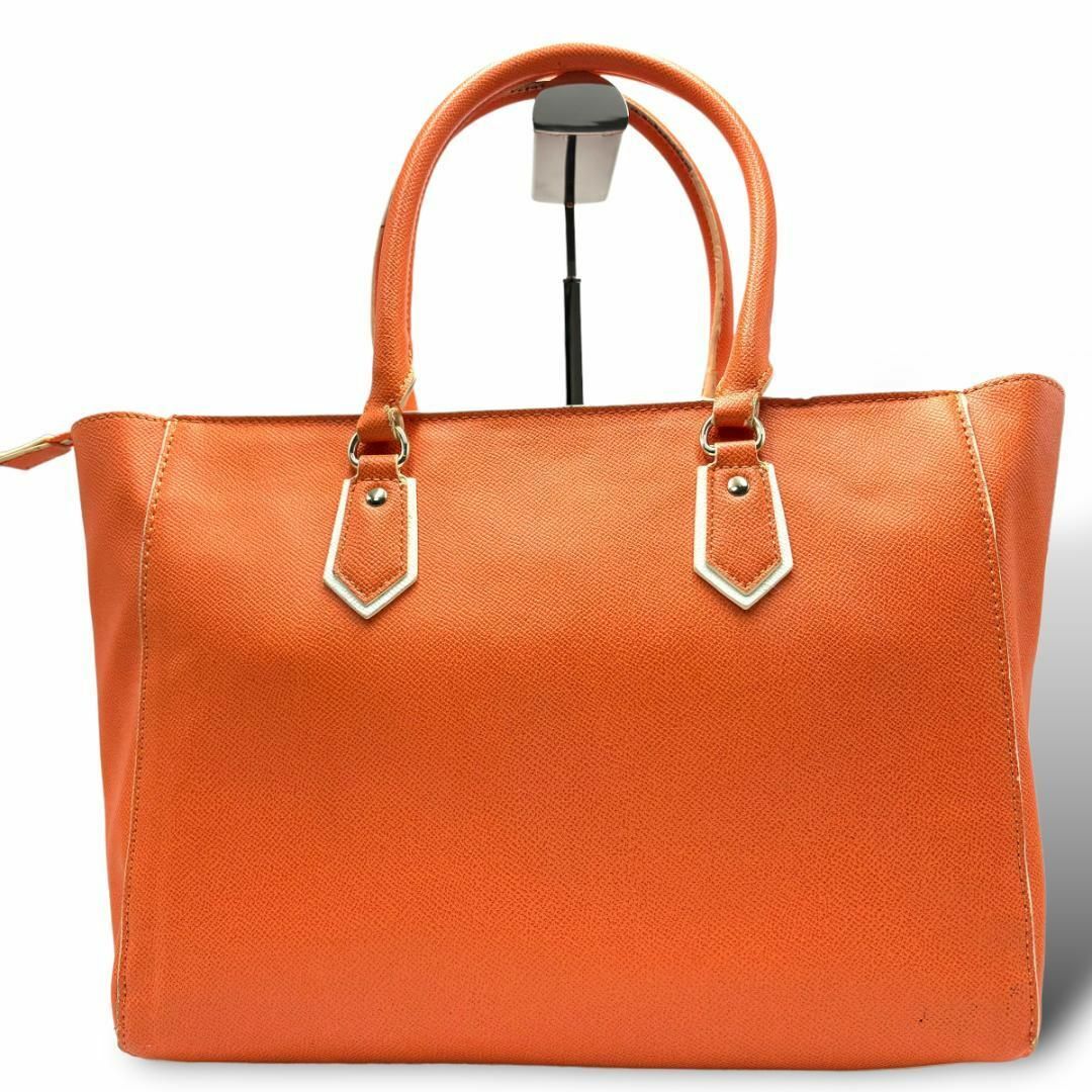 サマンサベガ　ハンドバッグ　ポーチ付　オレンジ　レザー　A246 レディースのバッグ(ハンドバッグ)の商品写真