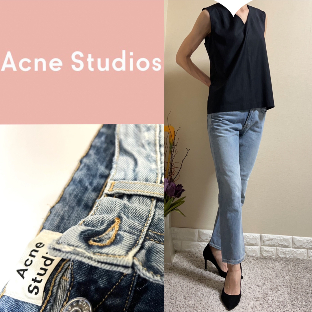 Acne Studios(アクネストゥディオズ)のAcne Studios アクネ　イタリア製　ダメージ　ヴィンテージ　デニム S レディースのパンツ(デニム/ジーンズ)の商品写真