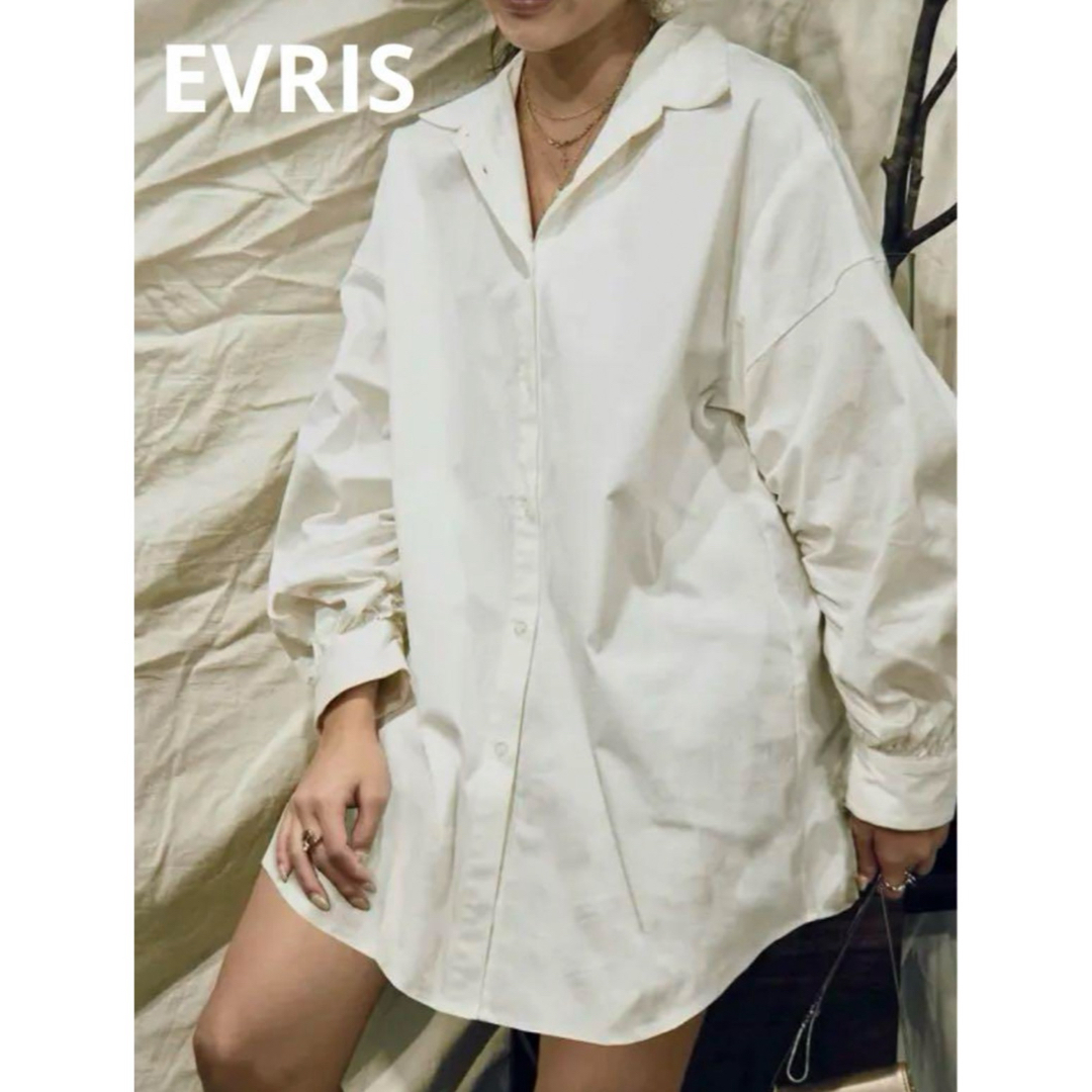 EVRIS(エヴリス)の新品タグ付☆ EVRIS エヴリス　ギャザースリーブオーバーシャツ レディースのトップス(シャツ/ブラウス(長袖/七分))の商品写真