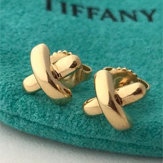 ティファニー(Tiffany & Co.)のTiffany K18YG ラージクロスステッチ ピアス(ピアス)