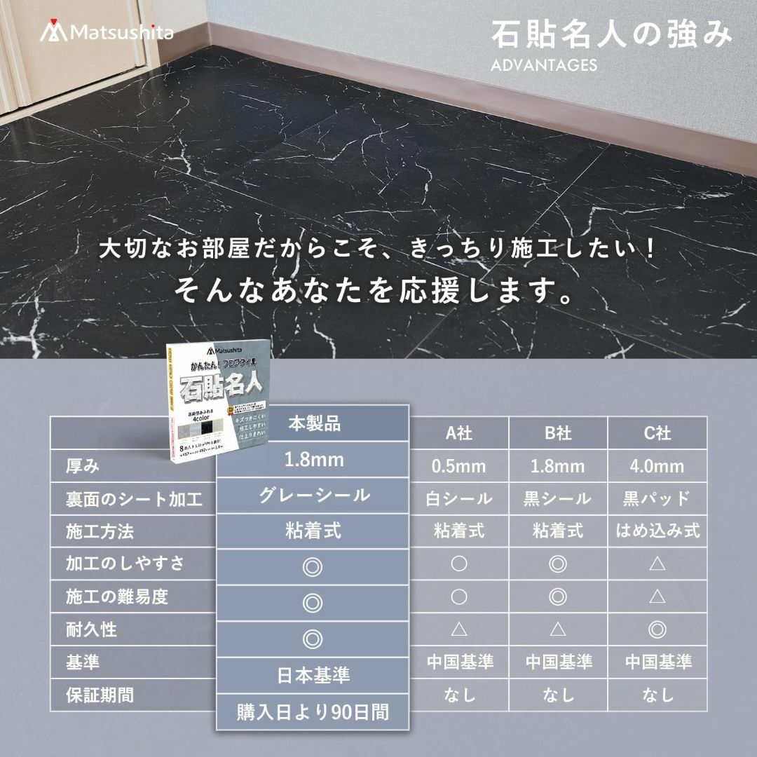 【色: カットサンプル4枚（種）】石貼名人 【DIYのプロが監修】 フロアタイル インテリア/住まい/日用品のインテリア/住まい/日用品 その他(その他)の商品写真