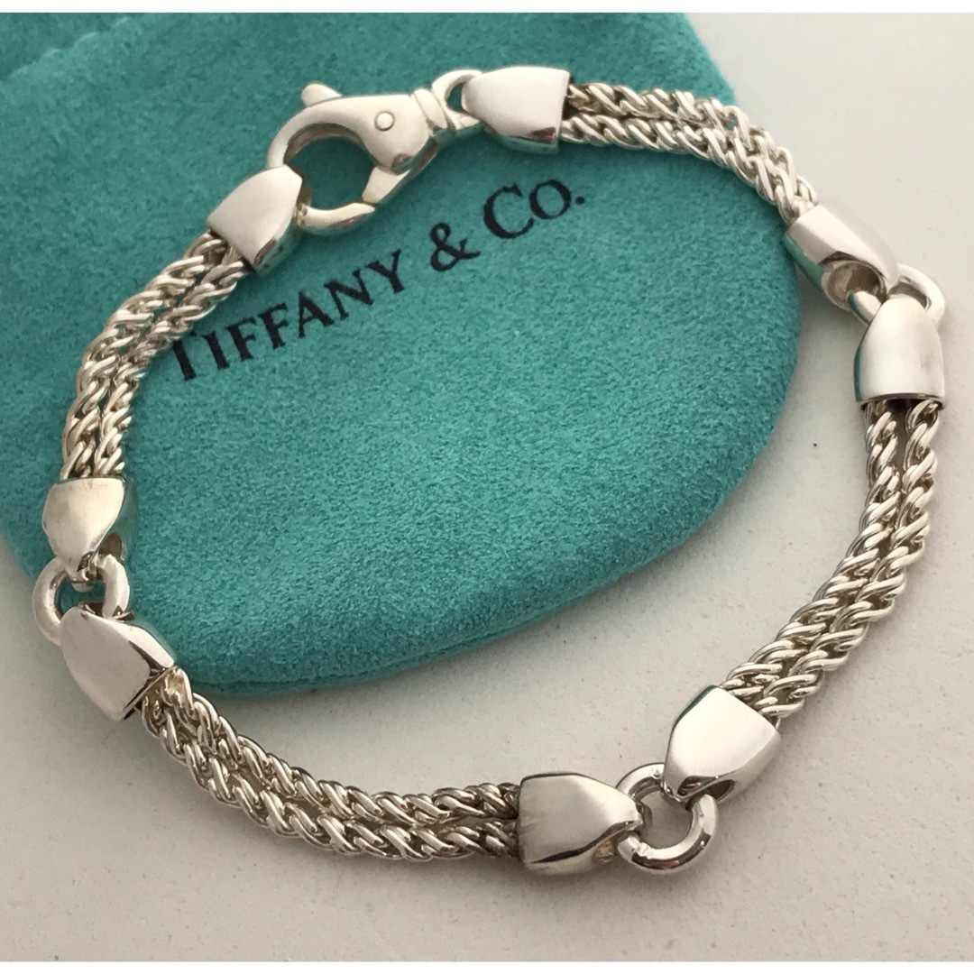 Tiffany & Co.(ティファニー)のTiffany ヴィンテージダブル ロープ ブレスレット希少 レディースのアクセサリー(ブレスレット/バングル)の商品写真