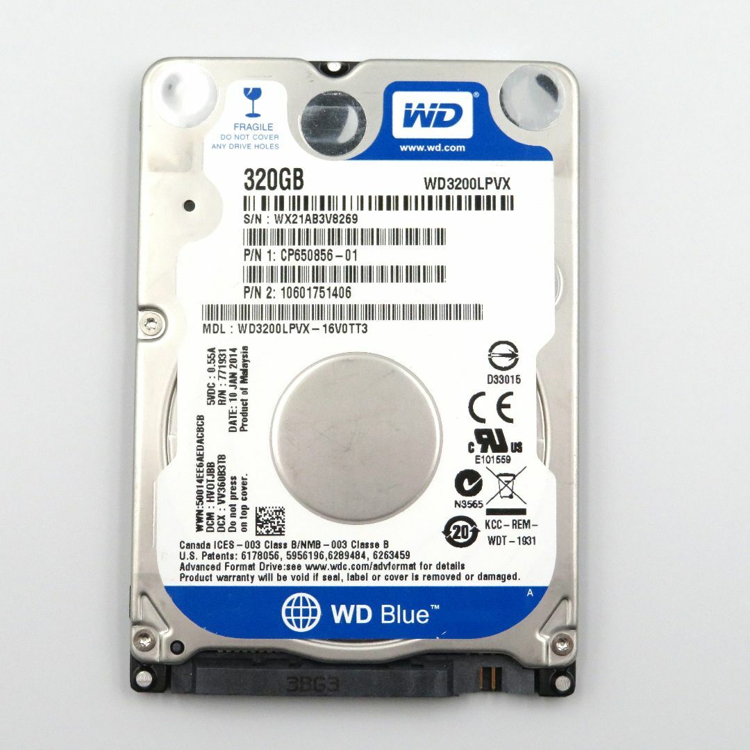 Western Digital(ウェスタンデジタル)の【特価】Western Digital 2.5インチ HDD 320GB スマホ/家電/カメラのPC/タブレット(PCパーツ)の商品写真