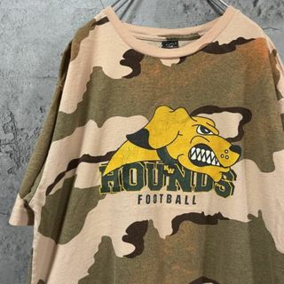 HOUNDS フットボール イヌ USA輸入 迷彩 ビック Tシャツ(Tシャツ/カットソー(半袖/袖なし))