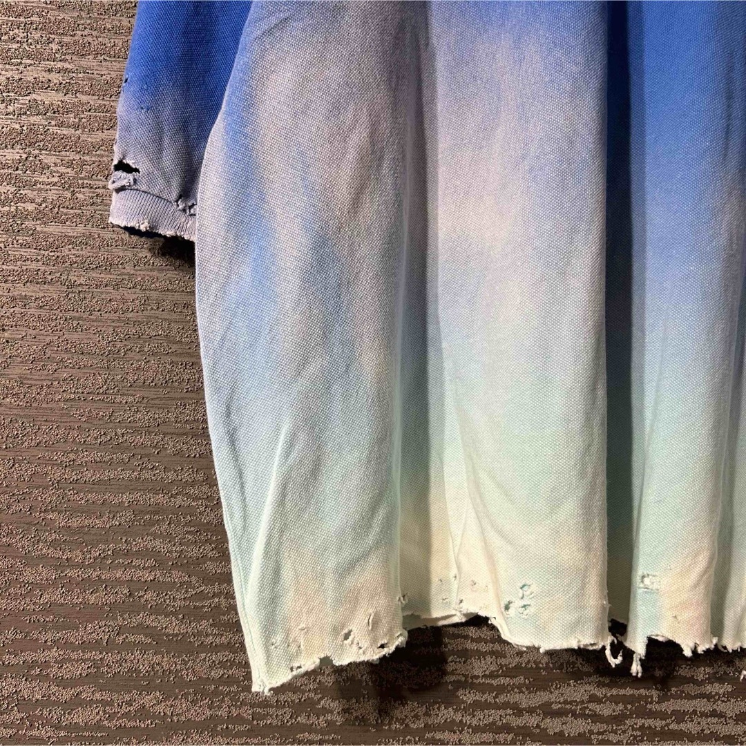 POLO（RALPH LAUREN）(ポロ)のpolo ラルフローレン  ボロ ポロシャツ ダメージ ブリーチ 2xl 古着 メンズのトップス(ポロシャツ)の商品写真