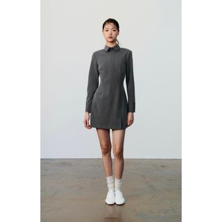 ZARA - zara ザラ フィット ミニシャツワンピース