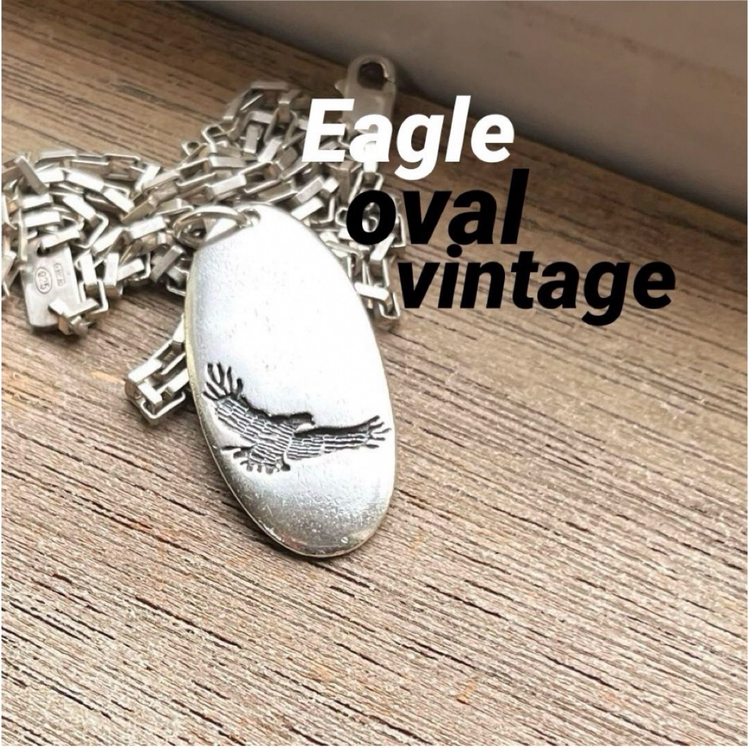 VINTAGE(ヴィンテージ)のEagleイーグル/ 925 SILVERオーバルvintage ペンダント メンズのアクセサリー(ネックレス)の商品写真