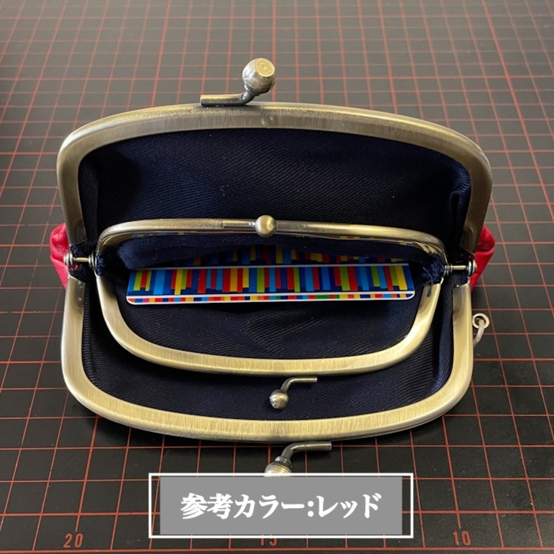 親子がま口 本革 馬革 日本製 ミニ財布 小銭入れ ネイビー新品 レディースのファッション小物(コインケース)の商品写真