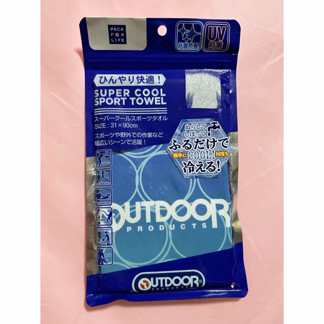 OUTDOOR PRODUCTS(アウトドアプロダクツ)のOUTDOOR  ひんやり快適UV　スーパークールスポーツタオル　31×90cm インテリア/住まい/日用品の日用品/生活雑貨/旅行(タオル/バス用品)の商品写真