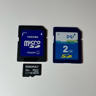 SDカード2GB マイクロSDカード32GB 2セット KINGMAX(その他)