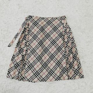 バーバリーブルーレーベル(BURBERRY BLUE LABEL)のBURBERRY　バーバリー　プリーツスカート　ラップスカート　ノバチェック　S(ひざ丈スカート)