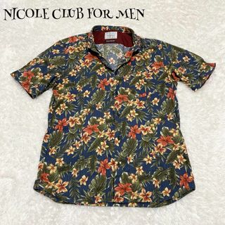 ニコルクラブフォーメン(NICOLE CLUB FOR MEN)のNICOLE CLUB FOR MEN ☆ 柄シャツ リネン混 花柄シャツ(Tシャツ/カットソー(半袖/袖なし))