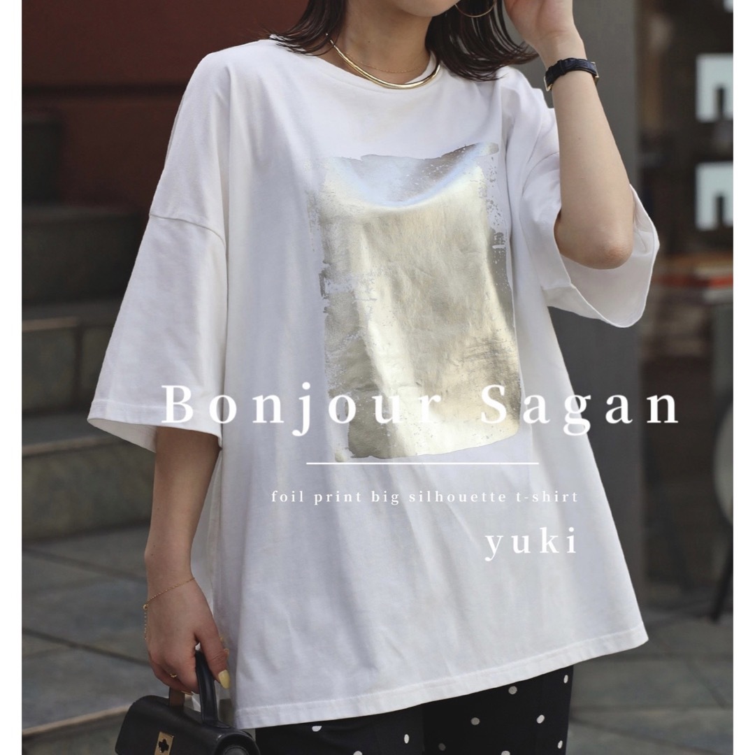 BONJOUR SAGAN(ボンジュールサガン)の【新品】Bonjour Sagan 箔プリントビッグシルエットTシャツ メンズのトップス(Tシャツ/カットソー(半袖/袖なし))の商品写真