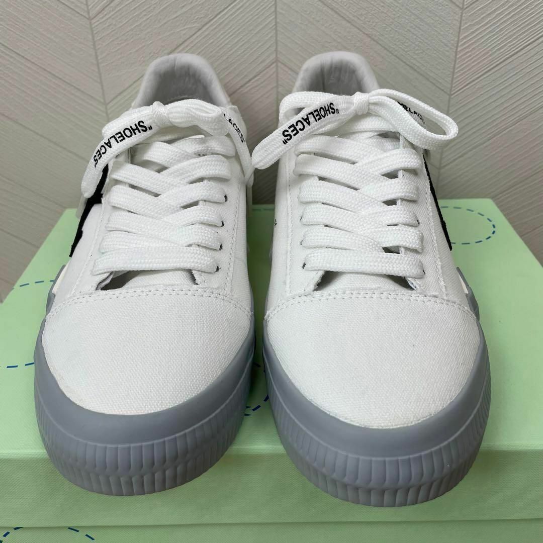 OFF-WHITE(オフホワイト)の新品 off-white スニーカー キャンバス ×レザー ローカット 38 白 レディースの靴/シューズ(スニーカー)の商品写真