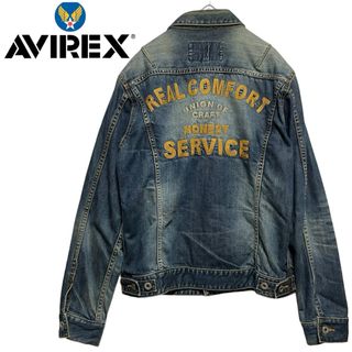 アヴィレックス(AVIREX)の【美品 】AVIREX アヴィレックス Gジャン デニムジャケット 刺繍 M(Gジャン/デニムジャケット)