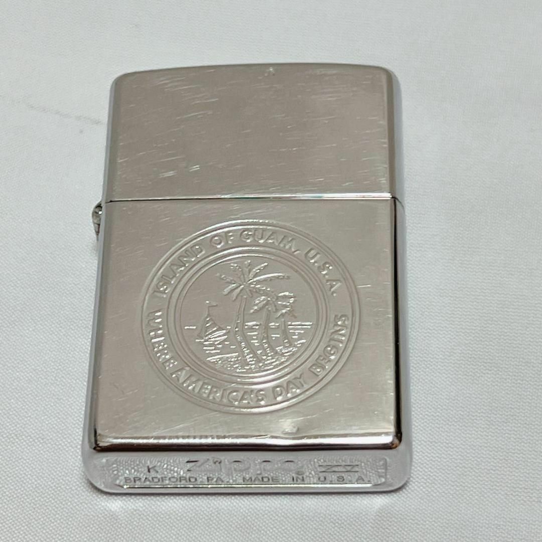 ZIPPO(ジッポー)の【美品】GUAM ZIPPO グアム シルバー 刻印ジッポー 動作確認済み メンズのファッション小物(タバコグッズ)の商品写真