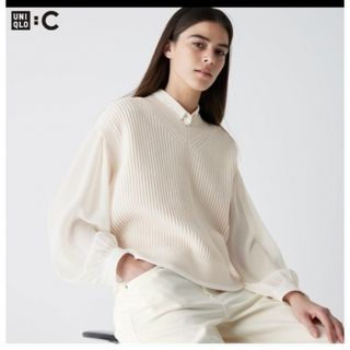 ユニクロ(UNIQLO)のユニクロC  2024春夏コレクション　Vネック　ベスト　未使用品(ベスト/ジレ)