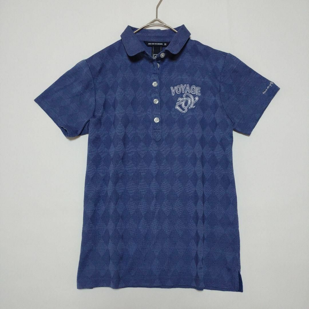 ZOY(ゾーイ)のゾーイ ポロシャツ 38 M ネイビー ゴルフウェア　刺繍 レディース スポーツ/アウトドアのゴルフ(ウエア)の商品写真