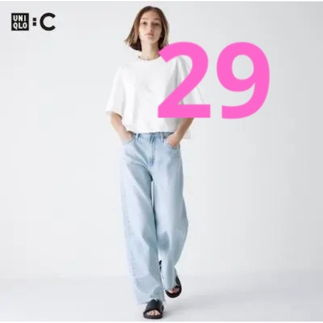 UNIQLO(ユニクロ)の【新品】UNIQLOC　ワイドストレートジーンズ　63 BLUE　　29 レディースのパンツ(デニム/ジーンズ)の商品写真