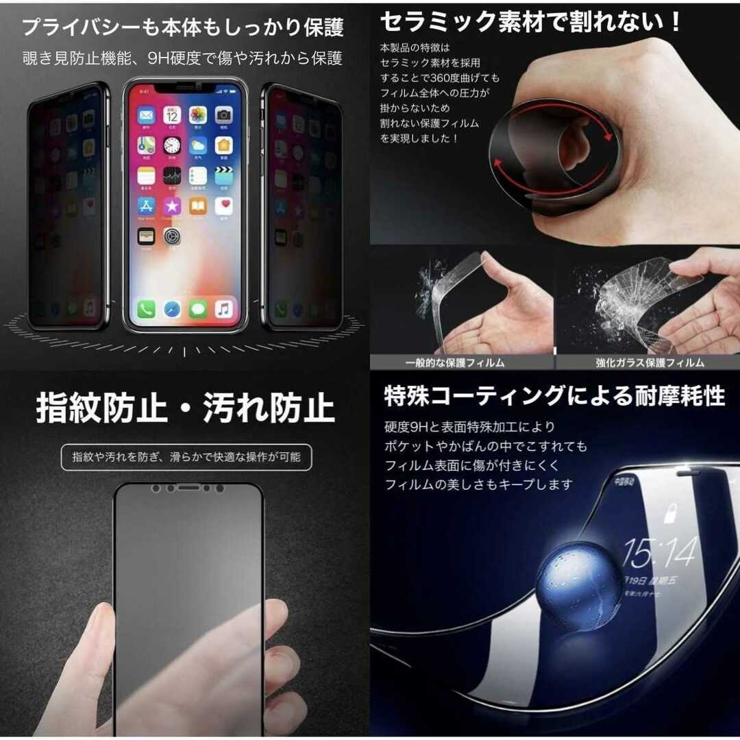 iPhone14 フィルム 覗き見防止 プライバシー 指紋防止 さらさら スマホ/家電/カメラのスマホアクセサリー(保護フィルム)の商品写真