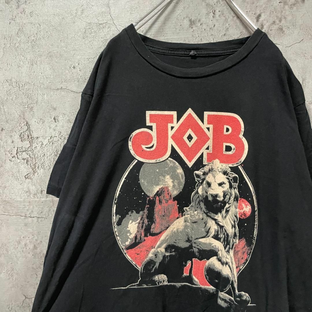 JOB ライオン 月 アメリカ輸入 アニマル デザイン Tシャツ メンズのトップス(Tシャツ/カットソー(半袖/袖なし))の商品写真